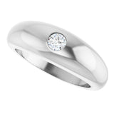 14K White 1/4 CT Lab-Grown Diamond Dome Ring