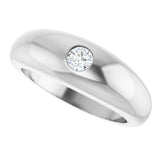 14K White Gold 1/4 CT Lab-Grown Diamond Dome Ring