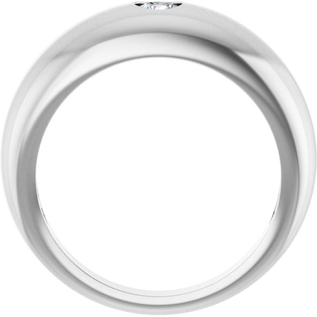 Platinum 1/4 CT Natural Diamond Dome Ring