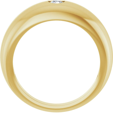 14K Yellow Gold 1/4 CT Natural Diamond Dome Ring