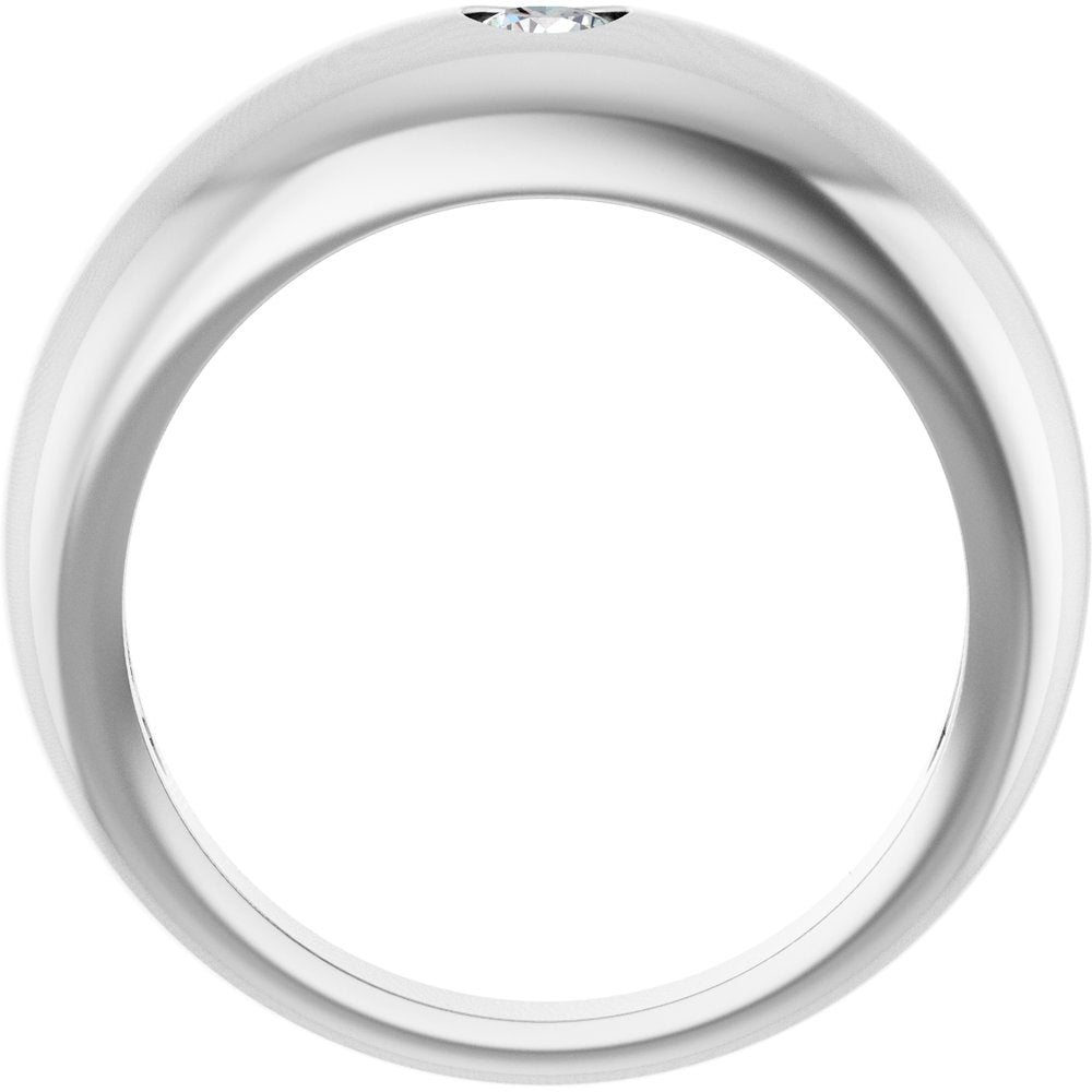 14K White Gold 1/4 CT Lab-Grown Diamond Dome Ring