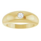 14K Yellow 1/4 CT Natural Diamond Dome Ring