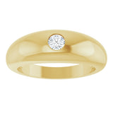 14K Yellow Gold 1/4 CT Natural Diamond Dome Ring