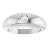 14K White Gold 1/4 CT Lab-Grown Diamond Dome Ring