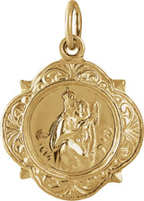 14K Yellow 12 mm Scapular Medal