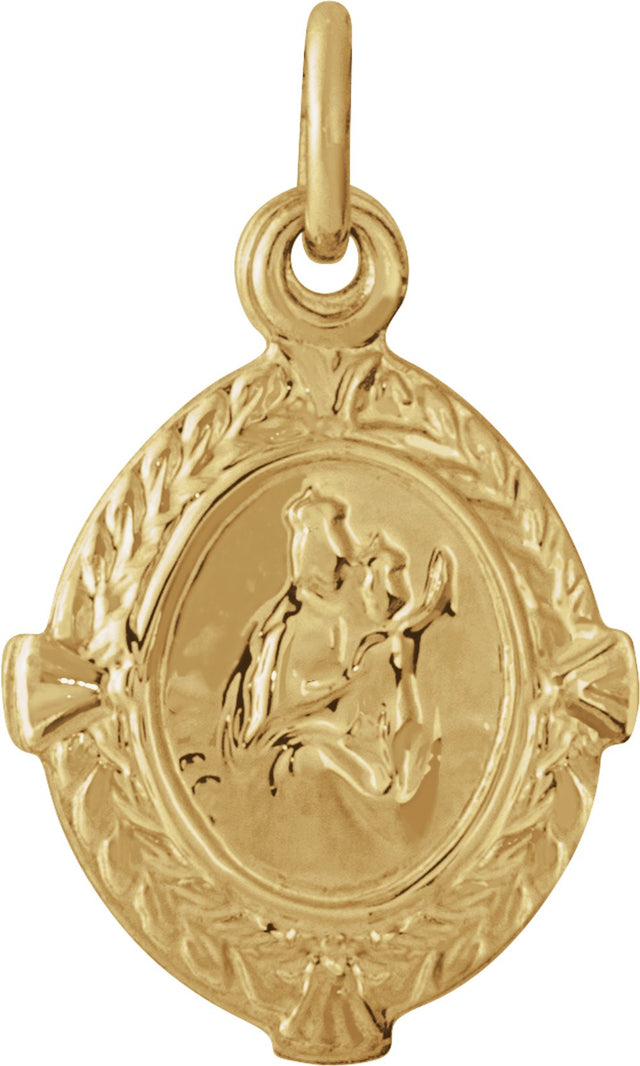 14K Yellow 12x9 mm Scapular Medal