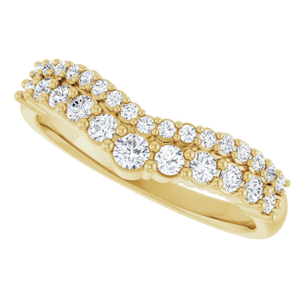 14K Yellow 3/8 CTW Lab-Grown Diamond Contour Band