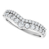 14K White Gold 3/8 CTW Lab-Grown Diamond Contour Band