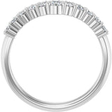 14K White Gold 3/8 CTW Natural Diamond Contour Band