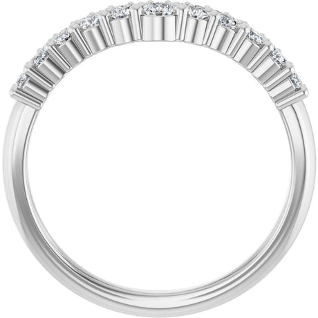 14K White Gold 3/8 CTW Natural Diamond Contour Band