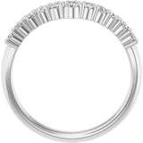 14K White 3/8 CTW Natural Diamond Contour Band