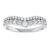 14K White 3/8 CTW Natural Diamond Contour Band