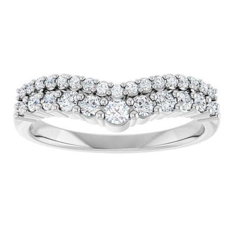 14K White Gold 3/8 CTW Natural Diamond Contour Band