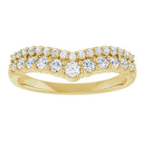 14K Yellow Gold 3/8 CTW Natural Diamond Contour Band