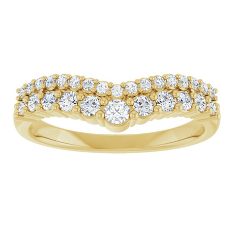 14K Yellow Gold 3/8 CTW Natural Diamond Contour Band