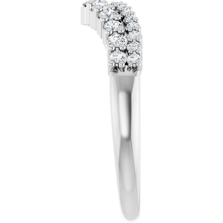 14K White 3/8 CTW Natural Diamond Contour Band