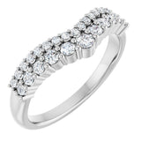 14K White 3/8 CTW Natural Diamond Contour Band