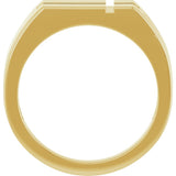 14K Yellow Gold Rectangle Cross Signet Ring