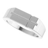 Sterling Silver Rectangle Cross Signet Ring