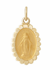 14K Yellow Gold 17x11 mm Oval Miraculous Medal