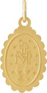 14K Yellow Gold 17x11 mm Oval Miraculous Medal