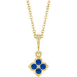 14K Yellow Lab-Grown Blue Sapphire 16-18" Necklace
