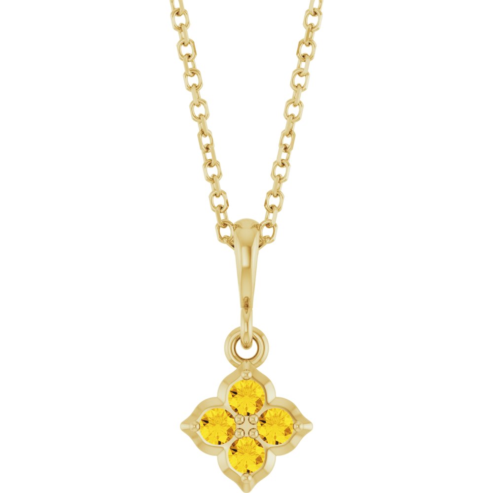 14K Yellow Lab-Grown Yellow Sapphire 16-18" Necklace