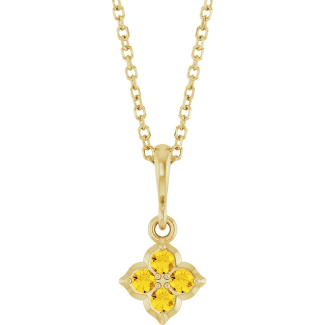 14K Yellow Lab-Grown Yellow Sapphire 16-18" Necklace