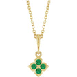 14K Yellow Lab-Grown Emerald 16-18" Necklace