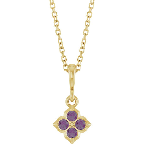 14K Yellow Lab-Grown Alexandrite 16-18" Necklace