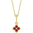 14K Yellow Lab-Grown Ruby 16-18" Necklace