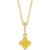 14K Yellow Lab-Grown Yellow Sapphire 16-18" Necklace