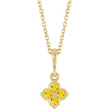 14K Yellow Lab-Grown Yellow Sapphire 16-18" Necklace
