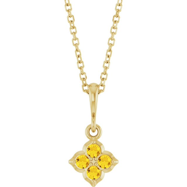 14K Yellow Lab-Grown Yellow Sapphire 16-18" Necklace