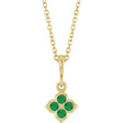 14K Yellow Lab-Grown Emerald 16-18" Necklace