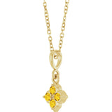 14K Yellow Lab-Grown Yellow Sapphire 16-18" Necklace