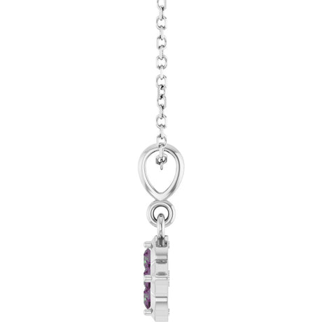 14K White Lab-Grown Alexandrite 16-18" Necklace