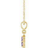14K Yellow Gold Lab-Grown Purple Sapphire 16-18" Necklace