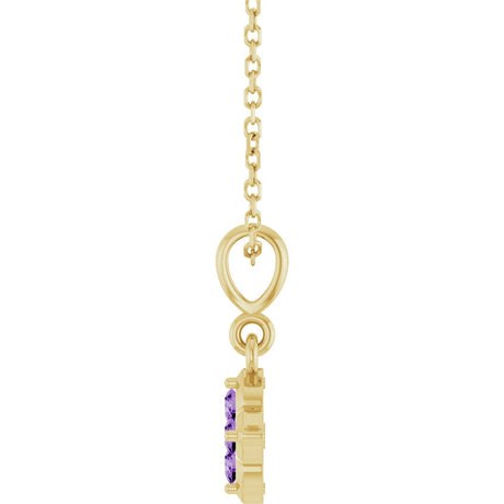 14K Yellow Gold Lab-Grown Purple Sapphire 16-18" Necklace