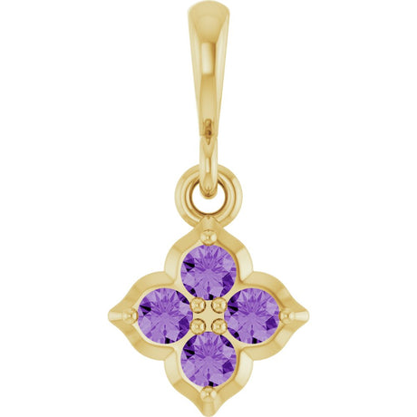 14K Yellow Lab-Grown Purple Sapphire Pendant