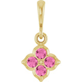 14K Yellow Lab-Grown Pink Sapphire Pendant