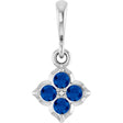 14K White Lab-Grown Blue Sapphire Pendant