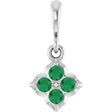 14K White Lab-Grown Emerald Pendant