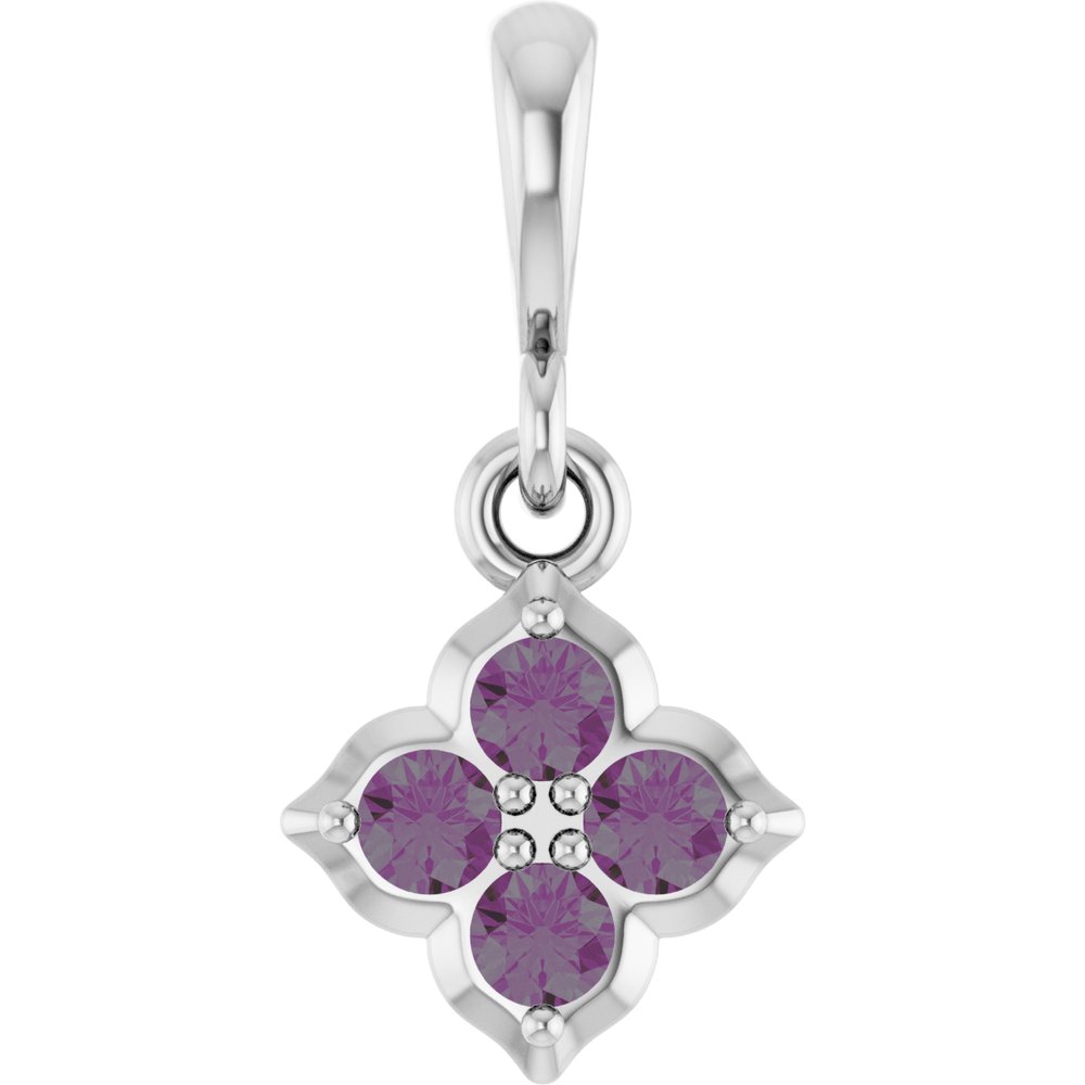 14K White Lab-Grown Alexandrite Pendant