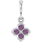 14K White Lab-Grown Alexandrite Pendant