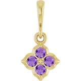 14K Yellow Lab-Grown Purple Sapphire Pendant