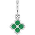 14K White Lab-Grown Emerald Pendant