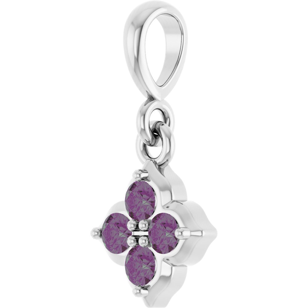 14K White Lab-Grown Alexandrite Pendant