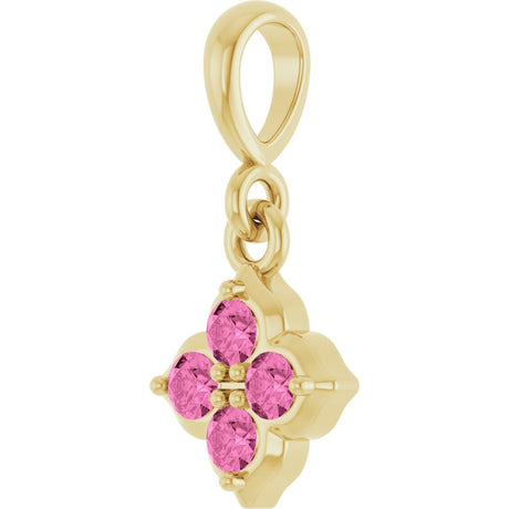 14K Yellow Lab-Grown Pink Sapphire Pendant