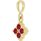 14K Yellow Lab-Grown Ruby Pendant